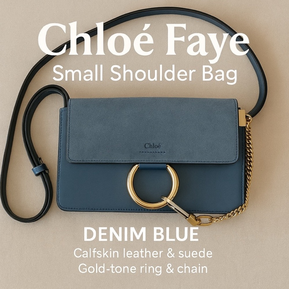 Chloé Faye Blue Suede / Leather